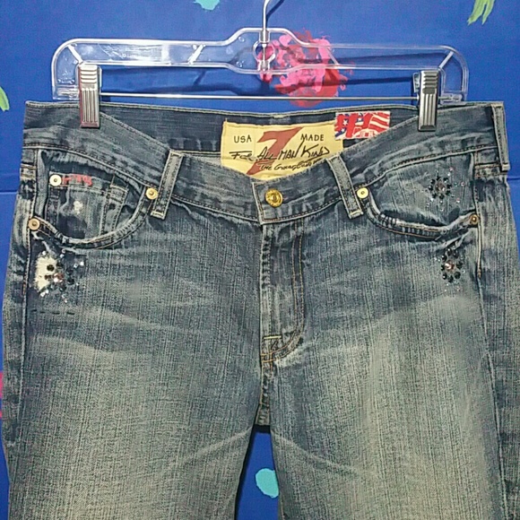 7 For All Mankind Great China Wall Flare Jeans Size 31 - Picture 3 of 8